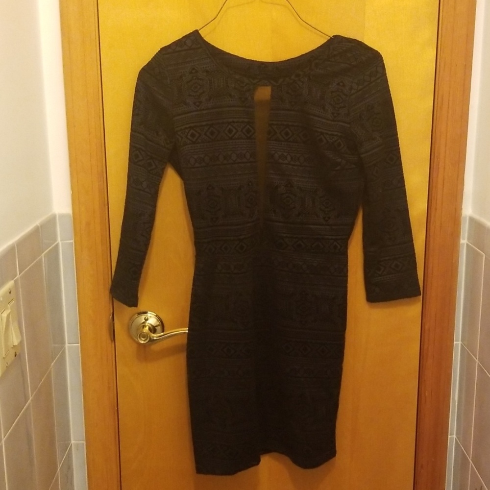 Dark blue printed dress